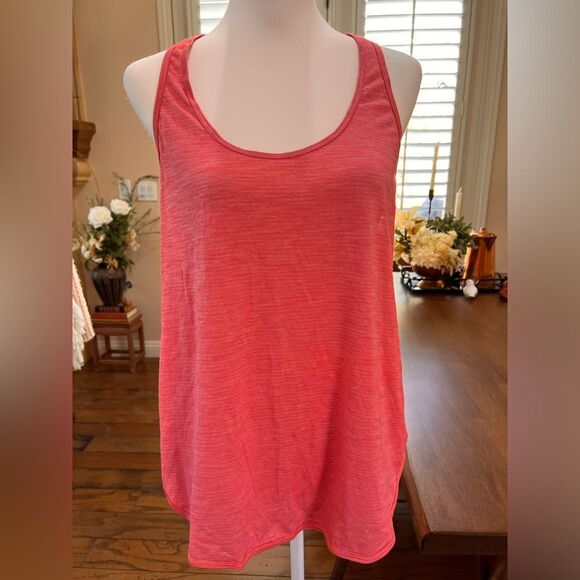 Lululemon Raceback Tank top Warm Coral Pleated Back Lightweight Casual Gym flowy - Picture 3 of 8